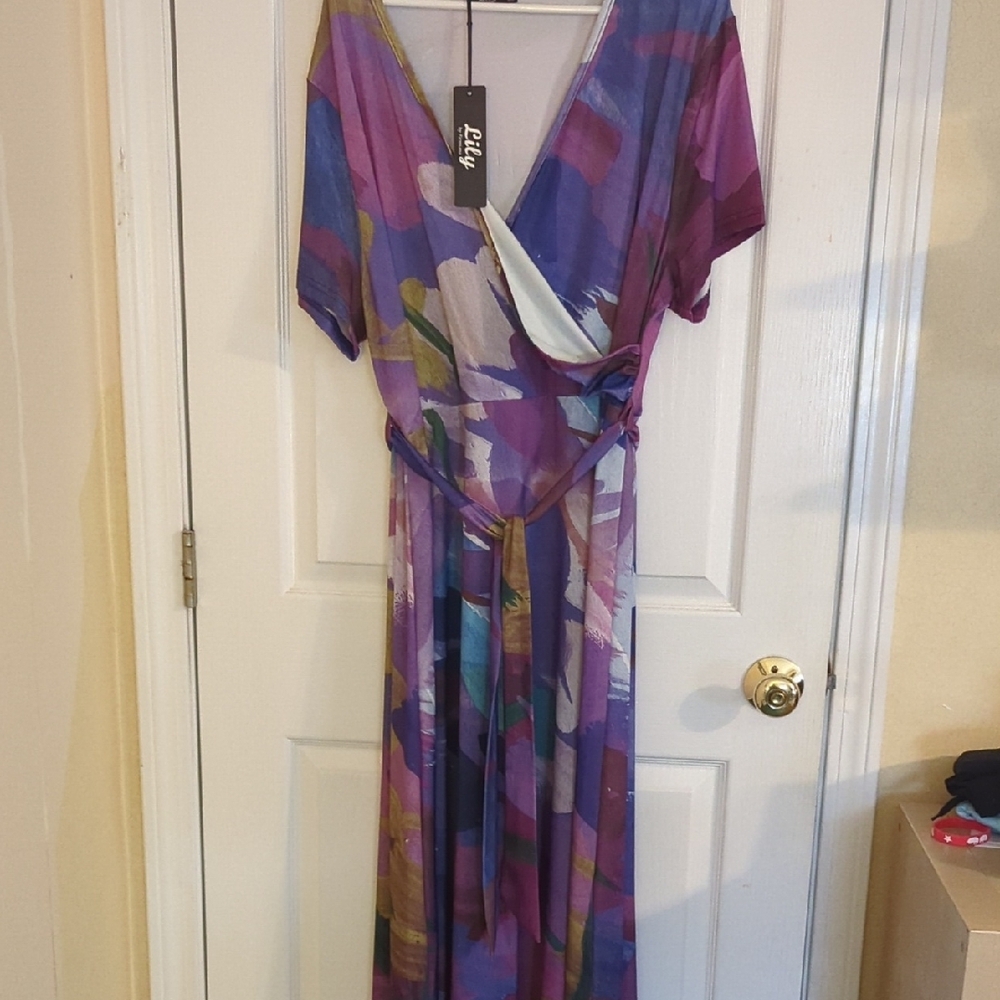 Elegant Purple Wrap Dress